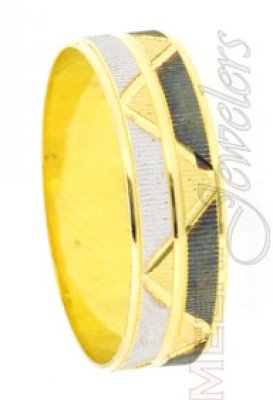18Kt Gold Wedding band 2 Tone with White and black rhodium ( Wedding Bands )