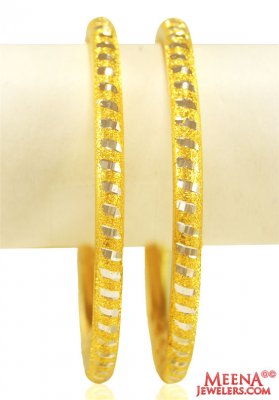 22K Gold Machine Bangles (2PC) ( Gold Bangles )