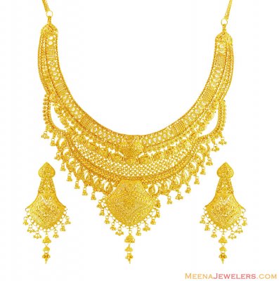 22K Designer Bridal Necklace Set ( Bridal Necklace Sets )