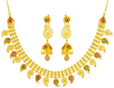 22 Karat Gold Mango Maala Set ( Gold Designer Sets )