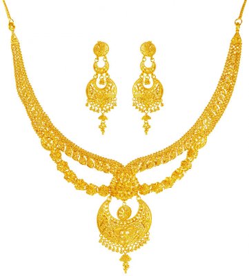 22 Karat Gold Necklace Set ( 22 Kt Gold Sets )