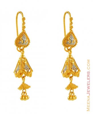 Gold Earrings with Hangings ( 22Kt Gold Fancy Earrings )