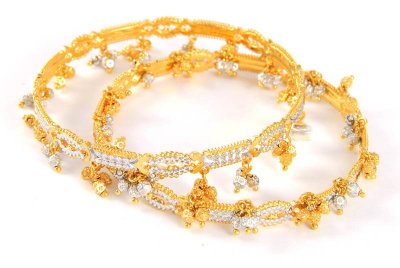 22Kt Gold Two Tone Bangles ( Two Tone Bangles )