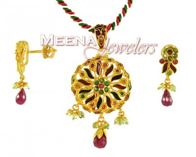 Fancy Antique Gold Pendant ( Fancy Pendant Set )