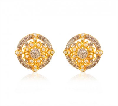 22K Gold Pearl Earrings ( Precious Stone Earrings )
