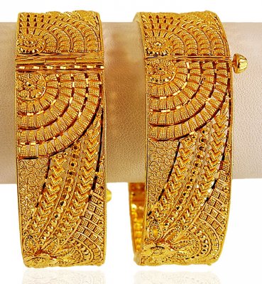 22K Gold Wide Kada (Pair) ( Kadas )