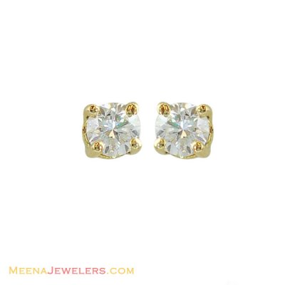 18k Single Diamond Earrings  ( Diamond Earrings )