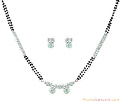 18K White Gold Mangalsutra Set  ( Gold Mangalsutra Sets )