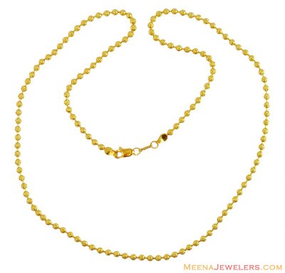 22k Fancy Gold Balls Chain (22 in) ( 22Kt Gold Fancy Chains )
