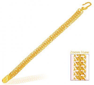 22K Gold Flat Bracelet ( Men`s Bracelets )