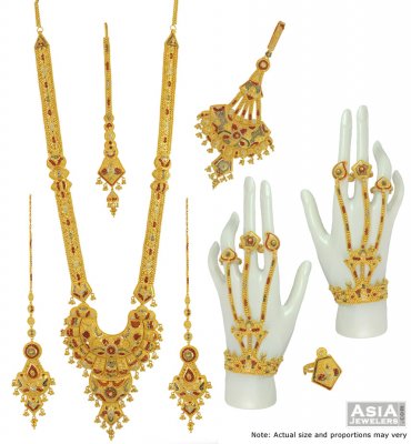 22k Tricolor Bridal Necklace Set ( Bridal Necklace Sets )