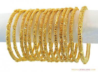 22k Filigree Bangles Set(Set of 14) ( Set of Bangles )