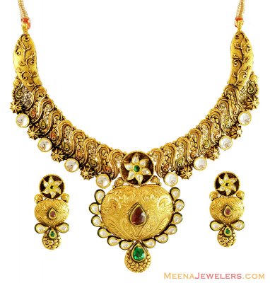 Kundan Exclusive Necklace Set  ( Antique Necklace Sets )