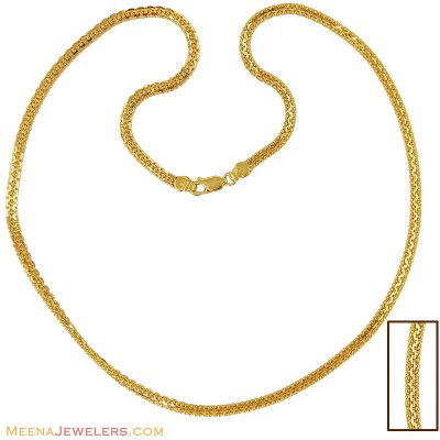 22K Designer Flat Chain(18 Inches) ( Plain Gold Chains )