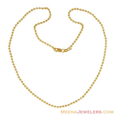 22K Gold Balls Chain(16 inch) ( 22Kt Gold Fancy Chains )