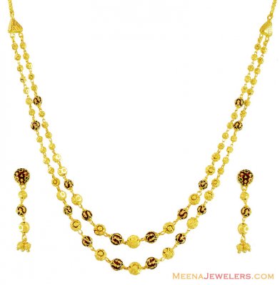 Fancy Layered Balls Meena Set 22k  ( Light Sets )