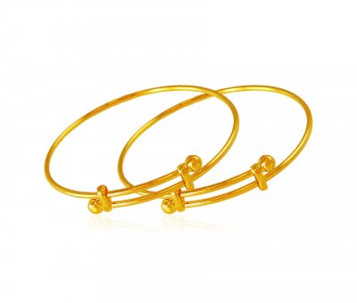 22 Karat Gold Kids Kada (2PC) ( Baby Bangles )