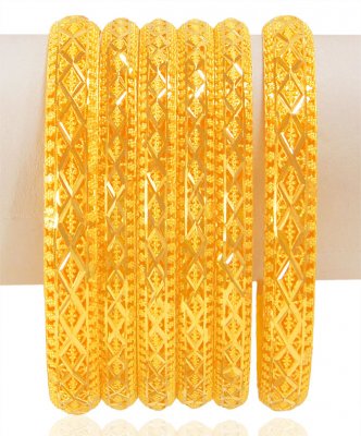 22Kt Gold Bangles Set 6pcs ( Set of Bangles )