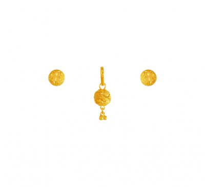 Beautiful Yellow Gold Pendant Set ( Gold Pendant Sets )