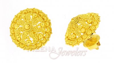 22K Gold Earrings with Filigree  ( 22 Kt Gold Tops )