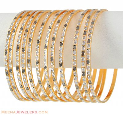 22 Kt Gold Two Tone Bangles ( Two Tone Bangles )