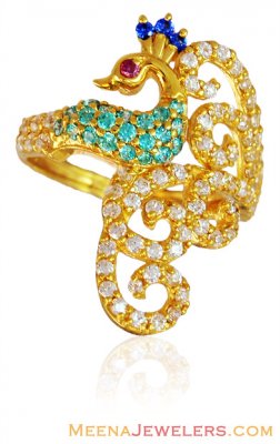 22K Exclusive Peacock Ring ( Ladies Signity Rings )