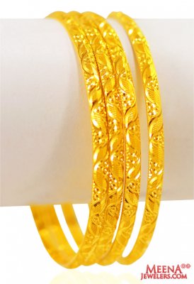 22 kt Gold Bangles Set (Set of 4) ( Set of Bangles )