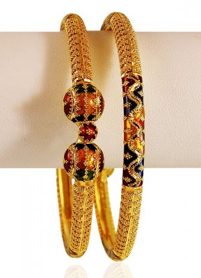 22k meenakari Gold Kada (2PCs) ( Kadas )