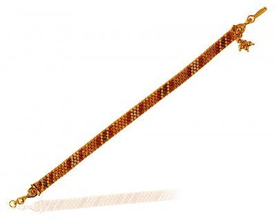 22K Tricolor Ladies Gold Bracelet ( Ladies Bracelets )