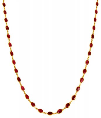 22K Gold Ruby Chain ( 22Kt Gold Fancy Chains )