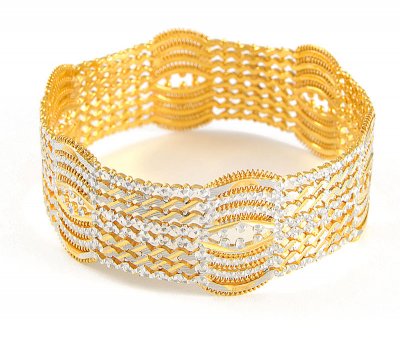 22Kt Gold Lazer Bangle ( Two Tone Bangles )