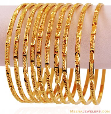 Machine Gold Bangles Set (10PC) ( Set of Bangles )