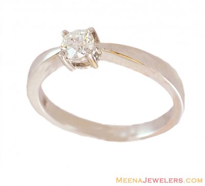 White Gold Ladies Solitaire Ring ( Diamond Rings )