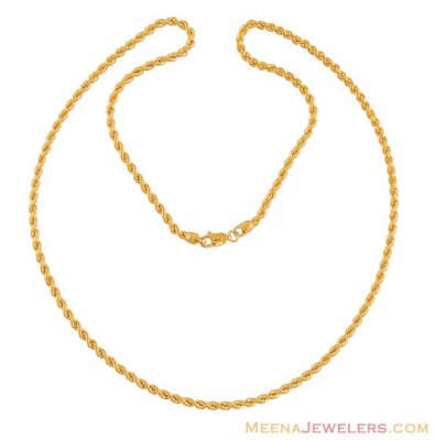 Gold Rope Chain (22 Inch) ( Plain Gold Chains )