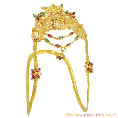 22k Kids Laxmi Stone Vanki  ( Gold Armlet (Baju Bandh) )