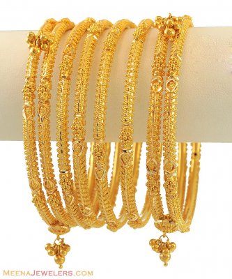 22K Designer Bangles (set of 6) ( Set of Bangles )