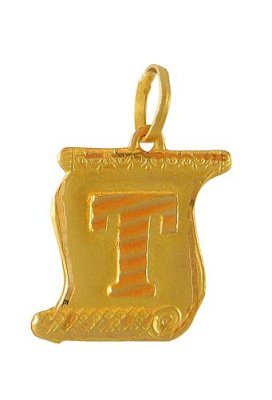 22Kt Initial Pendant (T) ( Initial Pendants )