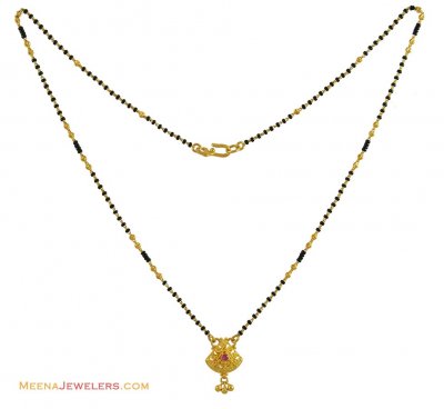 22k Tiny Gold Mangalsutra (17 Inch) ( MangalSutras )