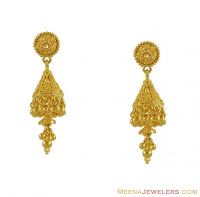 22K Layered Earrings ( 22Kt Gold Fancy Earrings )