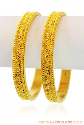 22K Gold Filigree Bangles ( Gold Bangles )