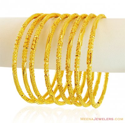 Gold Filigree Bangles Set of 8 ( Set of Bangles )