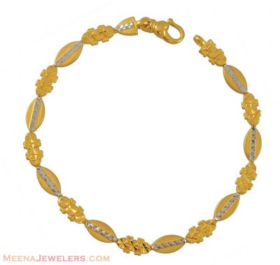 22K Two Tone Ladies Bracelet ( Ladies Bracelets )