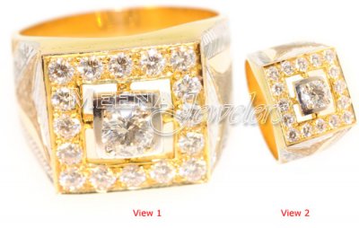 18Kt Yellow Gold Diamond Ring ( Diamond Rings )