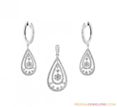 18K White Gold Diamond Pendant Set  ( Diamond Pendant Sets )