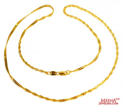 22kt Gold Long Disco Chain (20 inc) ( Plain Gold Chains )