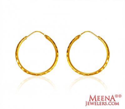 22Kt Gold Hoop Earrings ( Hoop Earrings )