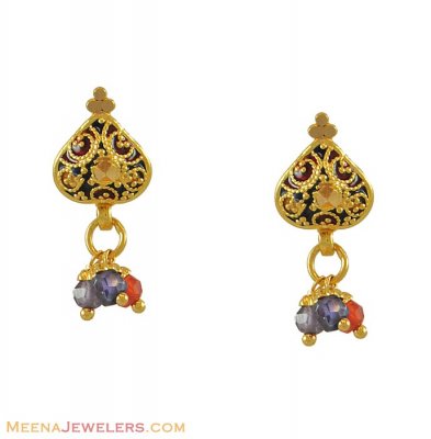 Meenakari Earrings(22k) ( 22Kt Gold Fancy Earrings )