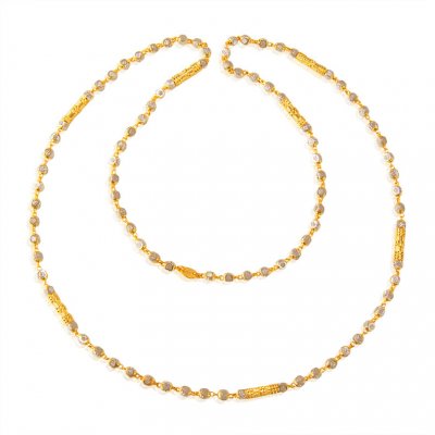 22 Karat Gold Two Tone Chain ( 22Kt Long Chains (Ladies) )