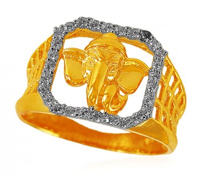 22k Ganesha Mens Ring ( Religious Rings )