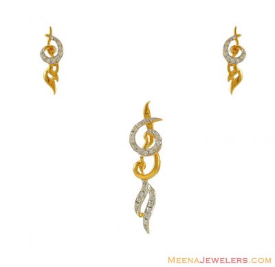 22k Designer Signity Pendant Set ( Fancy Pendant Set )